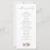 Boho Pampas Neutral Floral Wedding Welkomstprogram (Achterkant)