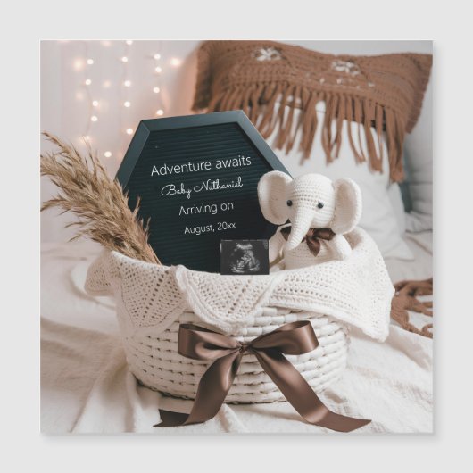 Boho pampas neutrale zwangerschapsaankondiging (Voorkant)