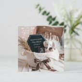 Boho pampas neutrale zwangerschapsaankondiging kaart (Staand voorkant)