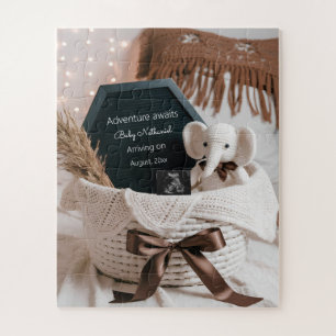 Boho pampas neutrale zwangerschapsaankondiging legpuzzel