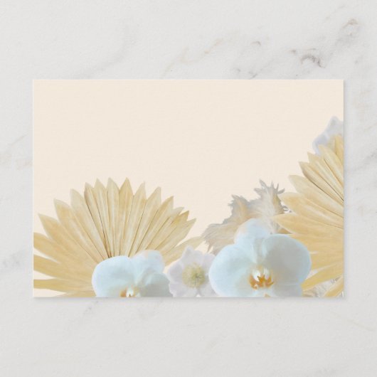 Boho Pampas Orchid Wedding Details Kaart (Achterkant)