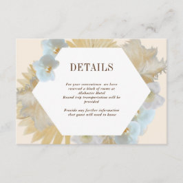 Boho Pampas Orchid Wedding Details Kaart
