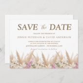 Boho Pampas & Orchidee Save the Date Kaart Wedding (Voorkant / Achterkant)