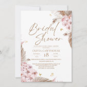 Boho Pampas Orchidee Trouwfeest Uitnodiging (Voorkant)