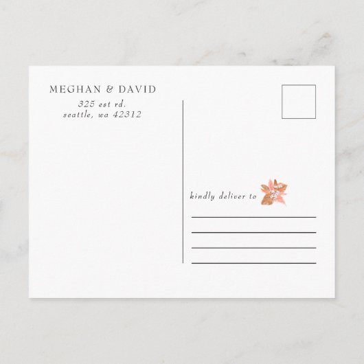 Boho Pampas Orchids Cotton Blush Save the Date Aankondigingskaart (Achterkant)