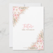 Boho Pampas Orchids Pioenenjurk Vrijgezellenfeest Kaart (Achterkant)