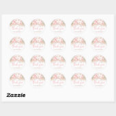 Boho Pampas Orchids Pioenrozen Dank u Baby shower Ronde Sticker (Vel)