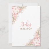 Boho Pampas Orchids Pioenrozen Meisje Oh Baby show Kaart (Achterkant)