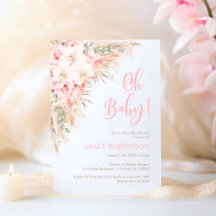 Boho Pampas Orchids Pioenrozen Meisje Oh Baby show