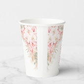 Boho Pampas Orchids Pioenrozen Neutraal Baby showe Papieren Bekers (Rechts)
