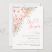 Boho Pampas Orchids Pioenrozen Neutraal Vrijgezell Kaart (Voorkant)