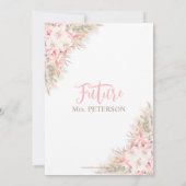 Boho Pampas Orchids Pioenrozen Neutraal Vrijgezell Kaart (Achterkant)