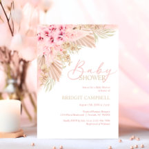 Boho Pampas Orchids Roze Neutraal Baby shower