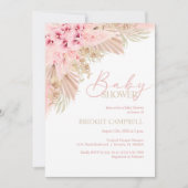 Boho Pampas Orchids Roze Neutraal Baby shower Kaart (Voorkant)
