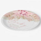 Boho Pampas Orchids Roze Neutraal Baby shower Papieren Bordje (Gekanteld)