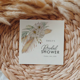 Boho Pampas & Palm Watercolor Bruidsuitnodiging Servet