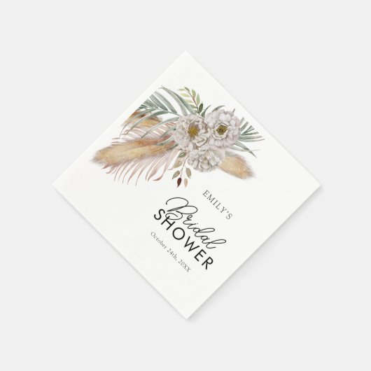 Boho Pampas & Palm Waterverf Vrijgezellenfeest Servet (Hoek)