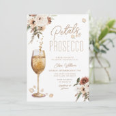 Boho Pampas Petals en Prosecco Vrijgezellenfeest Kaart (Staand voorkant)