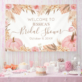 Boho Pampas Pink Pumpkin bridal shower Welcome  Spandoek