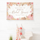 Boho Pampas Pink Pumpkin bridal shower Welcome  Spandoek (Insitu)