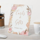 Boho Pampas pink Pumpkin cards & gifts sign Reclamebord Met Voetstuk (Insitu)