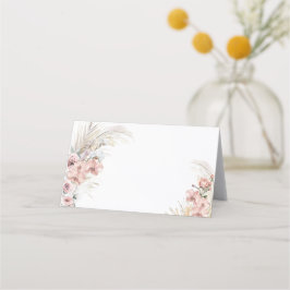 Boho Pampas Plaatskaart Roze Bloemen Plaatskaartje