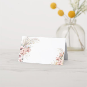 Boho Pampas Plaatskaart Roze Bloemen Plaatskaartje