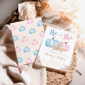 Boho Pampas Pompoen Roze Blauwe Geslacht Reveal Fe Kaart