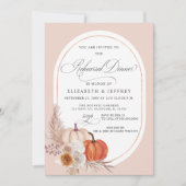 Boho Pampas Pompoenen Herfst Rehearsal Dinner Kaart (Voorkant)