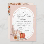 Boho Pampas Pompoenen Herfst Rehearsal Dinner Kaart (Voorkant / Achterkant)