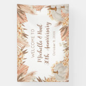 Boho Pampas Pumpkin anniversary Welcome banner (Verticaal)