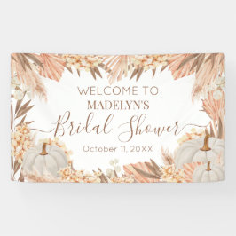 Boho Pampas Pumpkin bridal shower Welcome banner