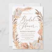 Boho Pampas Pumpkin White Bridal Shower Kaart (Voorkant)