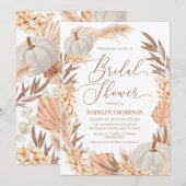 Boho Pampas Pumpkin White Bridal Shower Kaart (Voorkant / Achterkant)