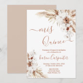 Boho Pampas Quinceanera Kaart (Voorkant / Achterkant)