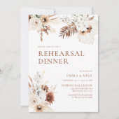 Boho Pampas Rehearsal Dinner Invitation Kaart (Voorkant)