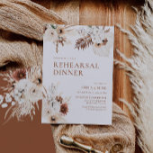 Boho Pampas Rehearsal Dinner Invitation Kaart