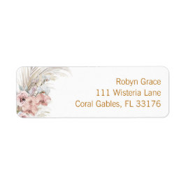 Boho Pampas Retour Adres Label Blush Pink