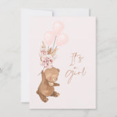 Boho Pampas Roos Gold Beer Balloons Baby shower Kaart (Achterkant)