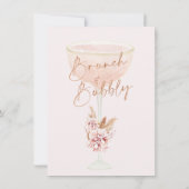 Boho Pampas Roos Gold Brunch Bubble Vrijgezellenfe Kaart (Achterkant)