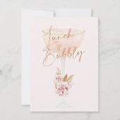 Boho Pampas Roos Gold Lunch Bubble Vrijgezellenfee Kaart (Achterkant)