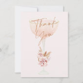 Boho Pampas Roos Goud Vrijgezellenfeest Dank u kaa Kaart (Achterkant)