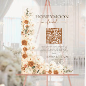 Boho Pampas Roos Waterverf Honeymoon Fund Wedding Acryl Bord