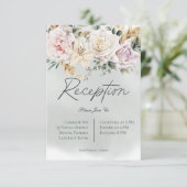 Boho Pampas & Roses Green Reception Kaart (Staand voorkant)