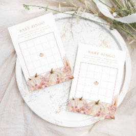 Boho Pampas Roze Pompoen Baby Bingogame