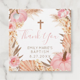 Boho Pampas Roze Pompoen Doop Favor Tag Bedankjes Labels