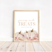 Boho Pampas Roze Pompoen Favors & Treats Poster