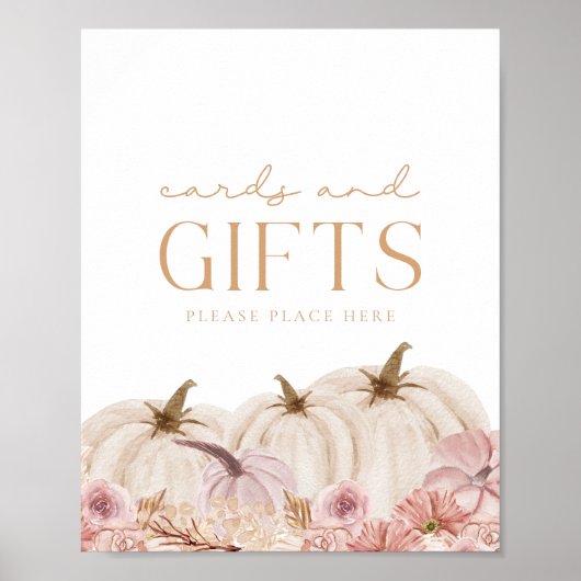 Boho Pampas Roze Pompoen Kaarten & Geschenken Poster (Voorkant)