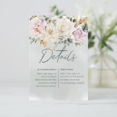 Boho Pampas & Roze Roses Green Details Kaart (Staand voorkant)
