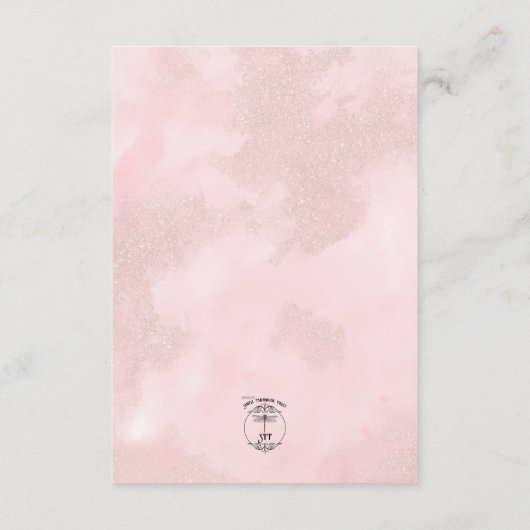 Boho pampas & roze rozen bruiloft receptie informatiekaartje (Achterkant)